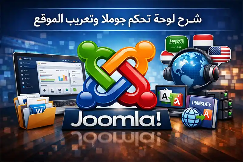 شرح لوحة تحكم Joomla وتغيير لغة الموقع إلى العربية
